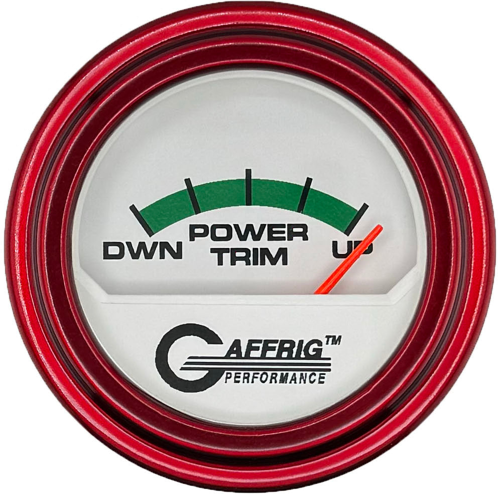 GAFFRIG 2 INCH ELECTRIC TRIM METER MERCURY GAUGE STEP RIM (002) / RED / WHITE