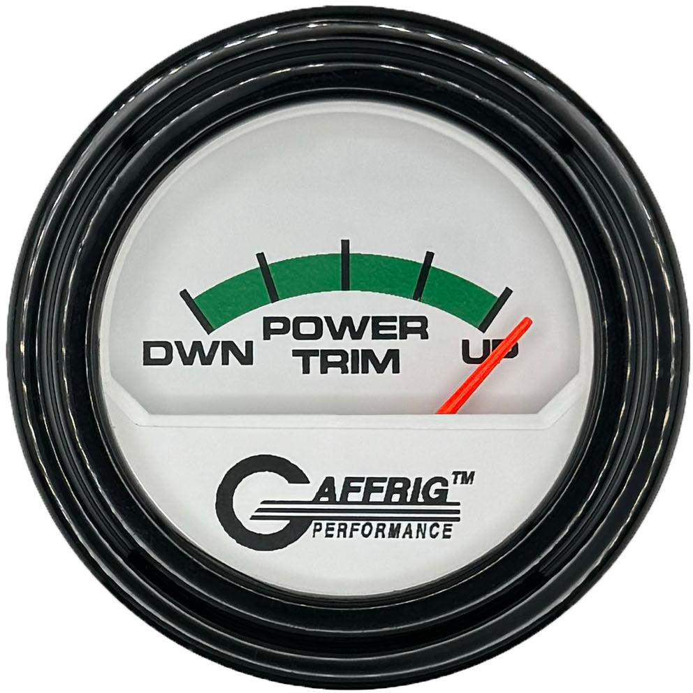 GAFFRIG 2 INCH ELECTRIC TRIM METER MERCURY GAUGE STEP RIM (002) / BLACK / WHITE