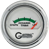 GAFFRIG 2 INCH ELECTRIC TRIM METER MERCURY GAUGE STEP RIM (002) / CHROME/POLISHED / WHITE