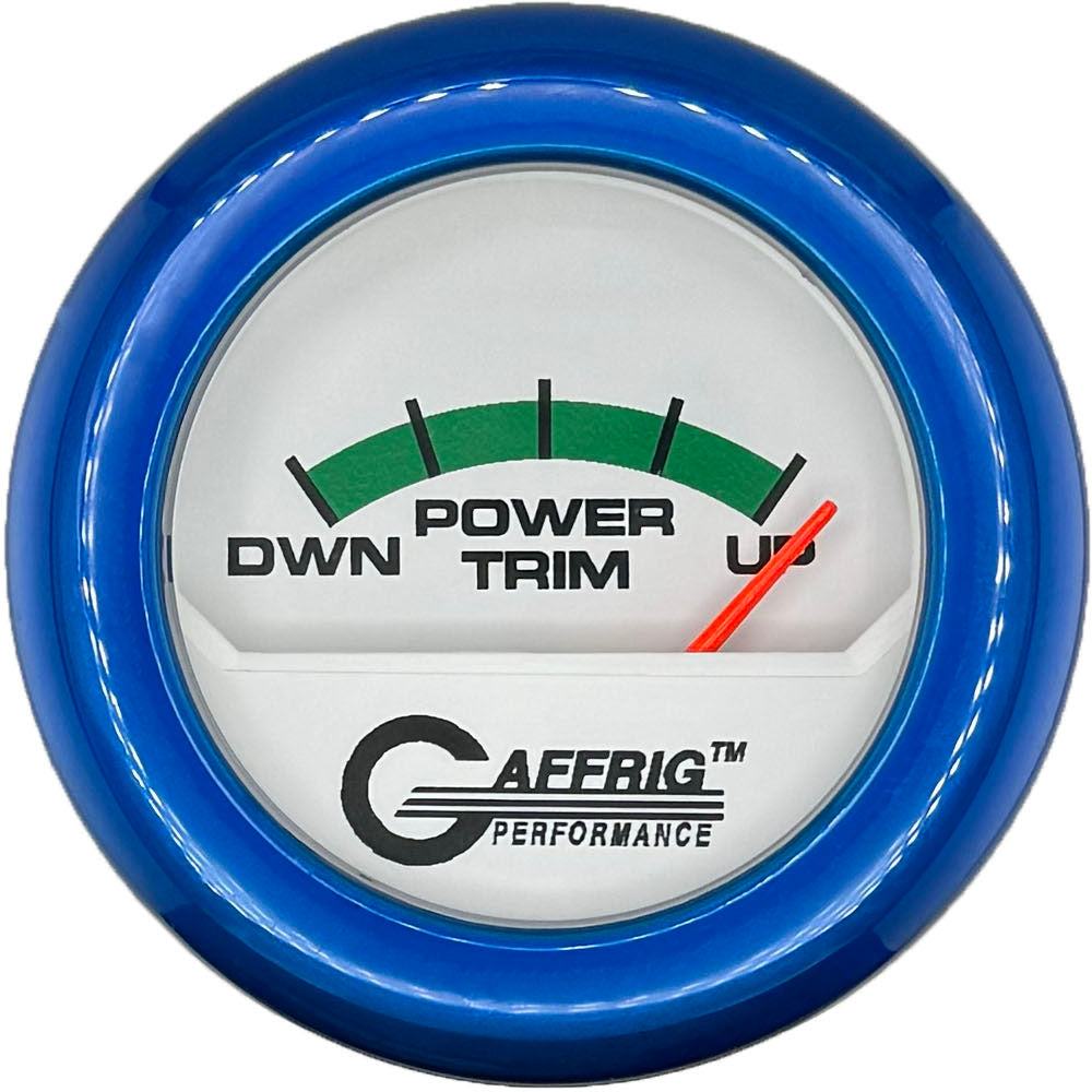 GAFFRIG 2 INCH ELECTRIC TRIM METER MERCURY GAUGE FAT RIM (218) / BLUE / WHITE