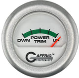 GAFFRIG 2 INCH ELECTRIC TRIM METER MERCURY GAUGE FAT RIM (218) / PLATINUM / WHITE