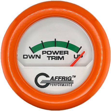 GAFFRIG 2 INCH ELECTRIC TRIM METER MERCURY GAUGE FAT RIM (218) / ORANGE / WHITE