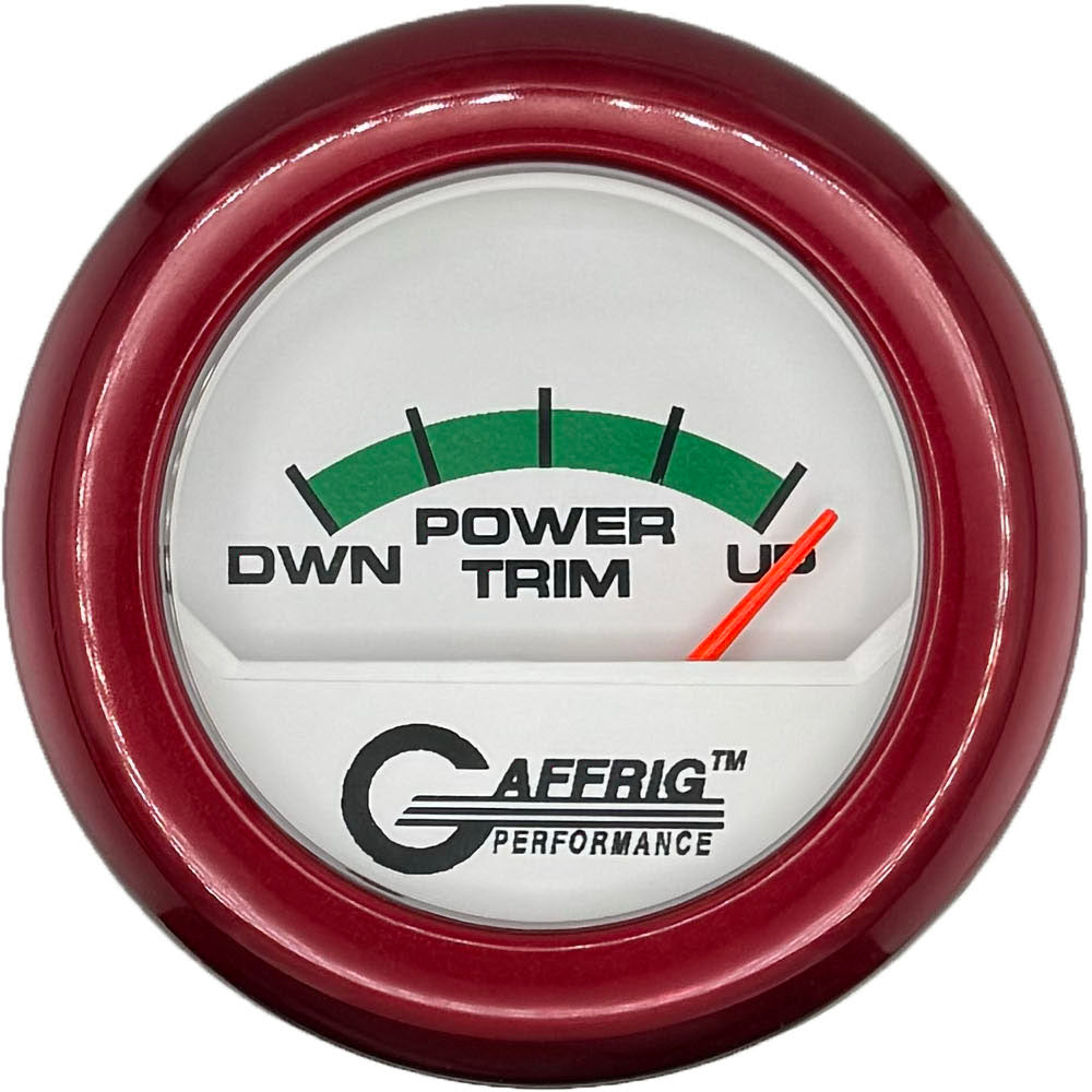 GAFFRIG 2 INCH ELECTRIC TRIM METER MERCURY GAUGE FAT RIM (218) / RED / WHITE