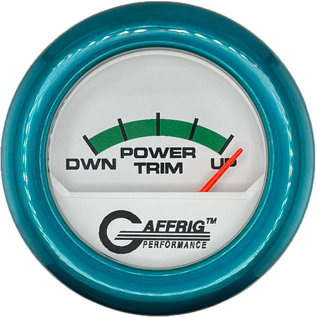 GAFFRIG 2 INCH ELECTRIC TRIM METER MERCURY GAUGE FAT RIM (218) / TEAL / WHITE