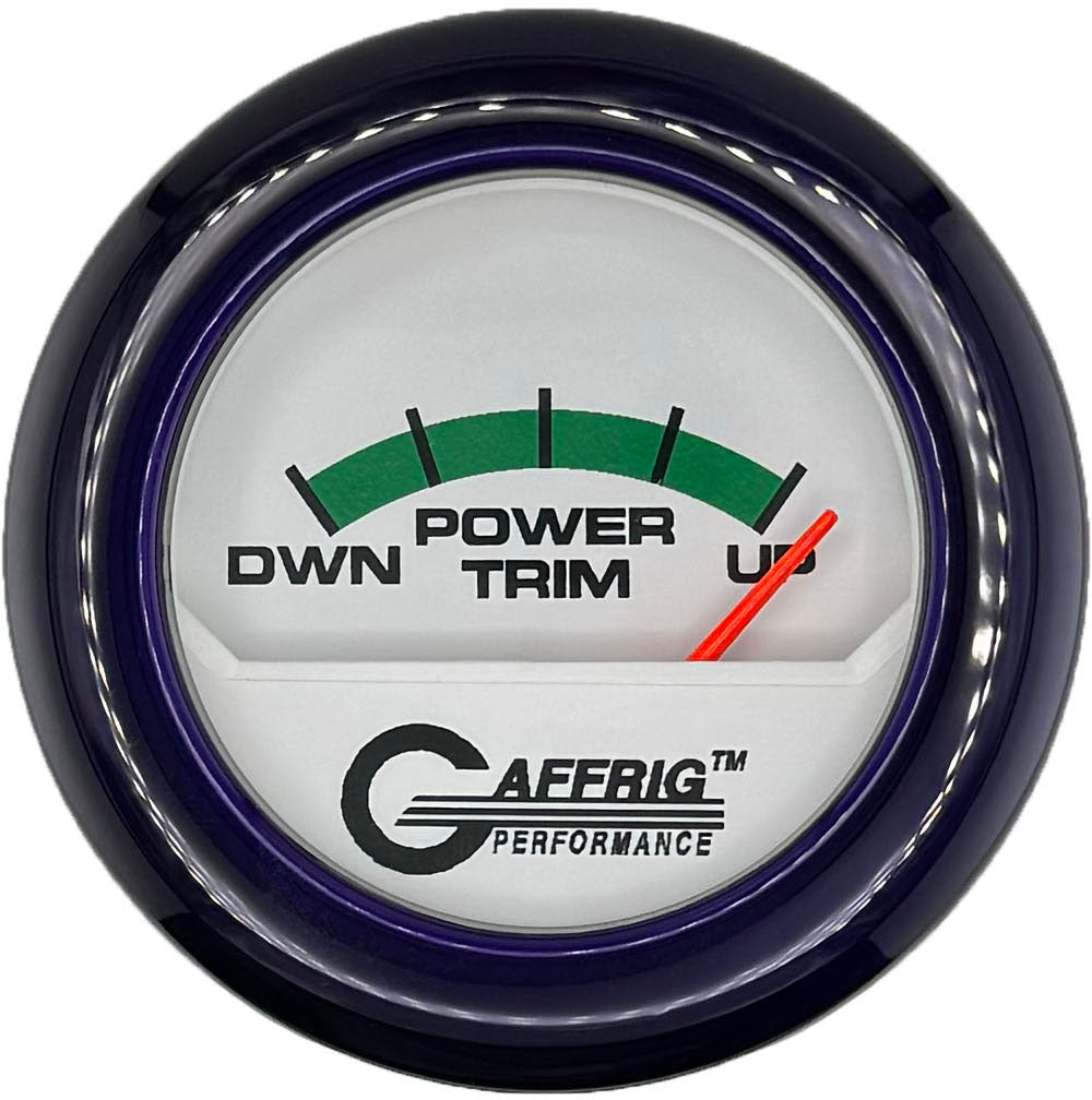 GAFFRIG 2 INCH ELECTRIC TRIM METER MERCURY GAUGE FAT RIM (218) / PURPLE / WHITE