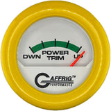 GAFFRIG 2 INCH ELECTRIC TRIM METER MERCURY GAUGE FAT RIM (218) / YELLOW / WHITE