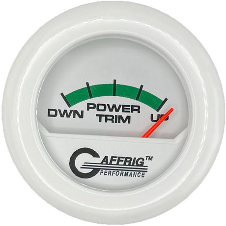 GAFFRIG 2 INCH ELECTRIC TRIM METER MERCURY GAUGE FAT RIM (218) / WHITE / WHITE