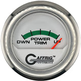 GAFFRIG 2 INCH ELECTRIC TRIM METER MERCURY GAUGE FAT RIM (218) / CHROME/POLISHED / WHITE