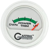 GAFFRIG 2 INCH ELECTRIC TRIM METER MERCURY GAUGE STEP RIM (002) / WHITE / WHITE