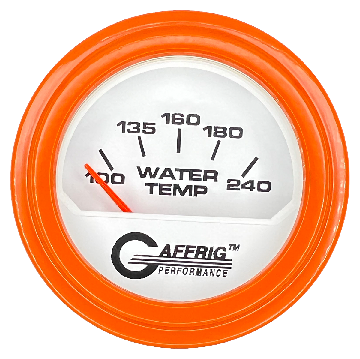 GAFFRIG 2 INCH ELECTRIC WATER TEMP 100-240 F GAUGE STEP RIM (002) / ORANGE / WHITE