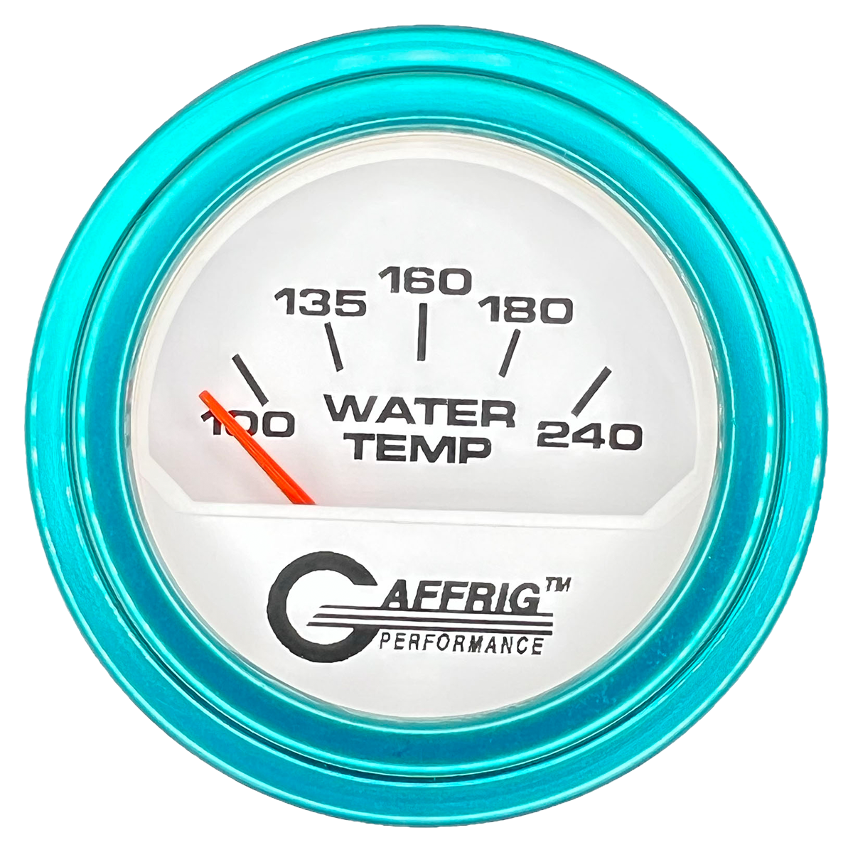 GAFFRIG 2 INCH ELECTRIC WATER TEMP 100-240 F GAUGE STEP RIM (002) / TEAL / WHITE