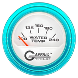 GAFFRIG 2 INCH ELECTRIC WATER TEMP 100-240 F GAUGE STEP RIM (002) / TEAL / WHITE