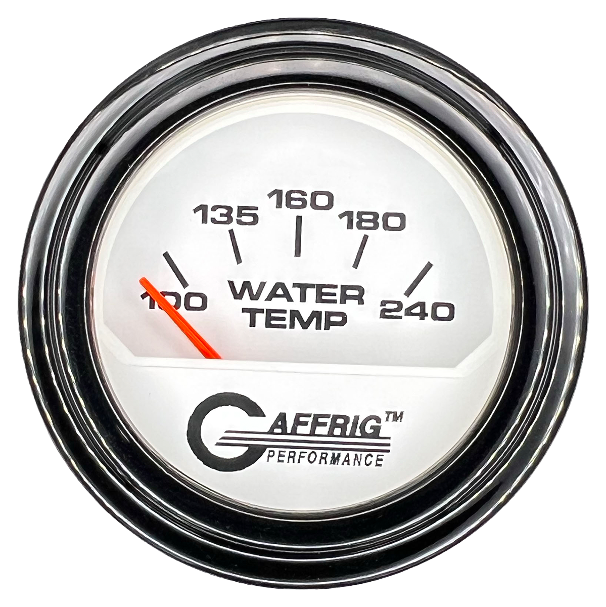 GAFFRIG 2 INCH ELECTRIC WATER TEMP 100-240 F GAUGE STEP RIM (002) / BLACK / WHITE