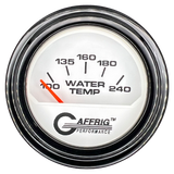 GAFFRIG 2 INCH ELECTRIC WATER TEMP 100-240 F GAUGE STEP RIM (002) / BLACK / WHITE