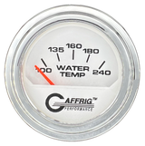 GAFFRIG 2 INCH ELECTRIC WATER TEMP 100-240 F GAUGE STEP RIM (002) / CHROME/POLISHED / WHITE