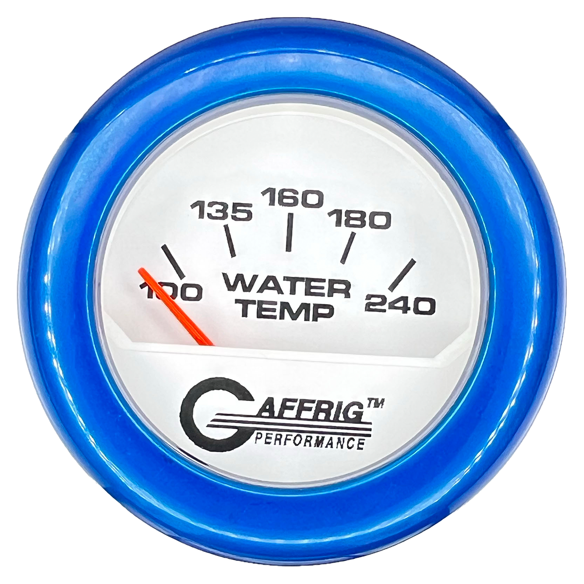 GAFFRIG 2 INCH ELECTRIC WATER TEMP 100-240 F GAUGE FAT RIM (218) / BLUE / WHITE