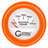 GAFFRIG 2 INCH ELECTRIC WATER TEMP 100-240 F GAUGE FAT RIM (218) / ORANGE / WHITE