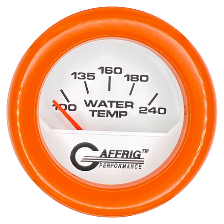 GAFFRIG 2 INCH ELECTRIC WATER TEMP 100-240 F GAUGE FAT RIM (218) / ORANGE / WHITE