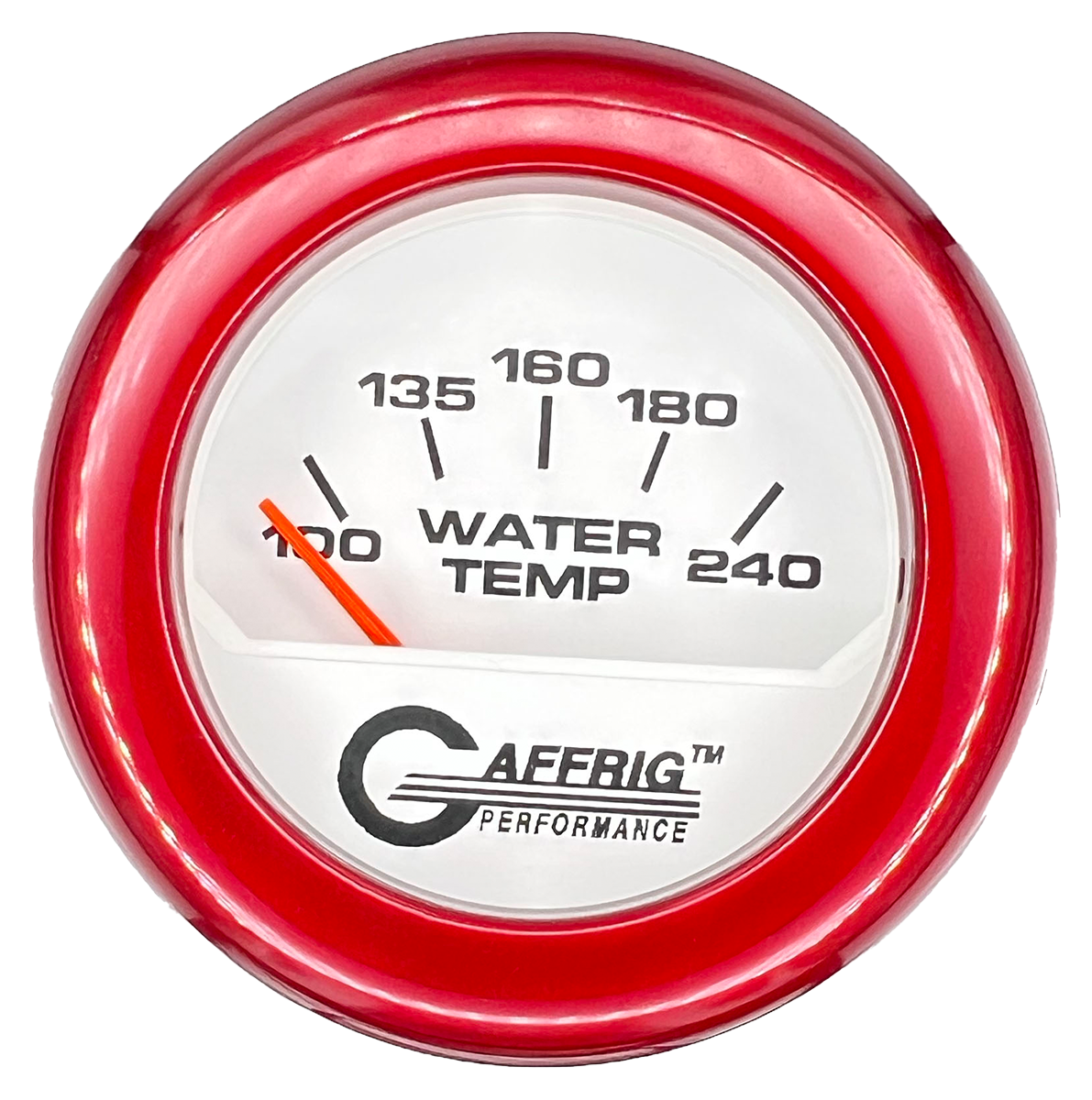 GAFFRIG 2 INCH ELECTRIC WATER TEMP 100-240 F GAUGE FAT RIM (218) / RED / WHITE