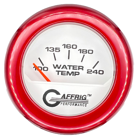 GAFFRIG 2 INCH ELECTRIC WATER TEMP 100-240 F GAUGE FAT RIM (218) / RED / WHITE