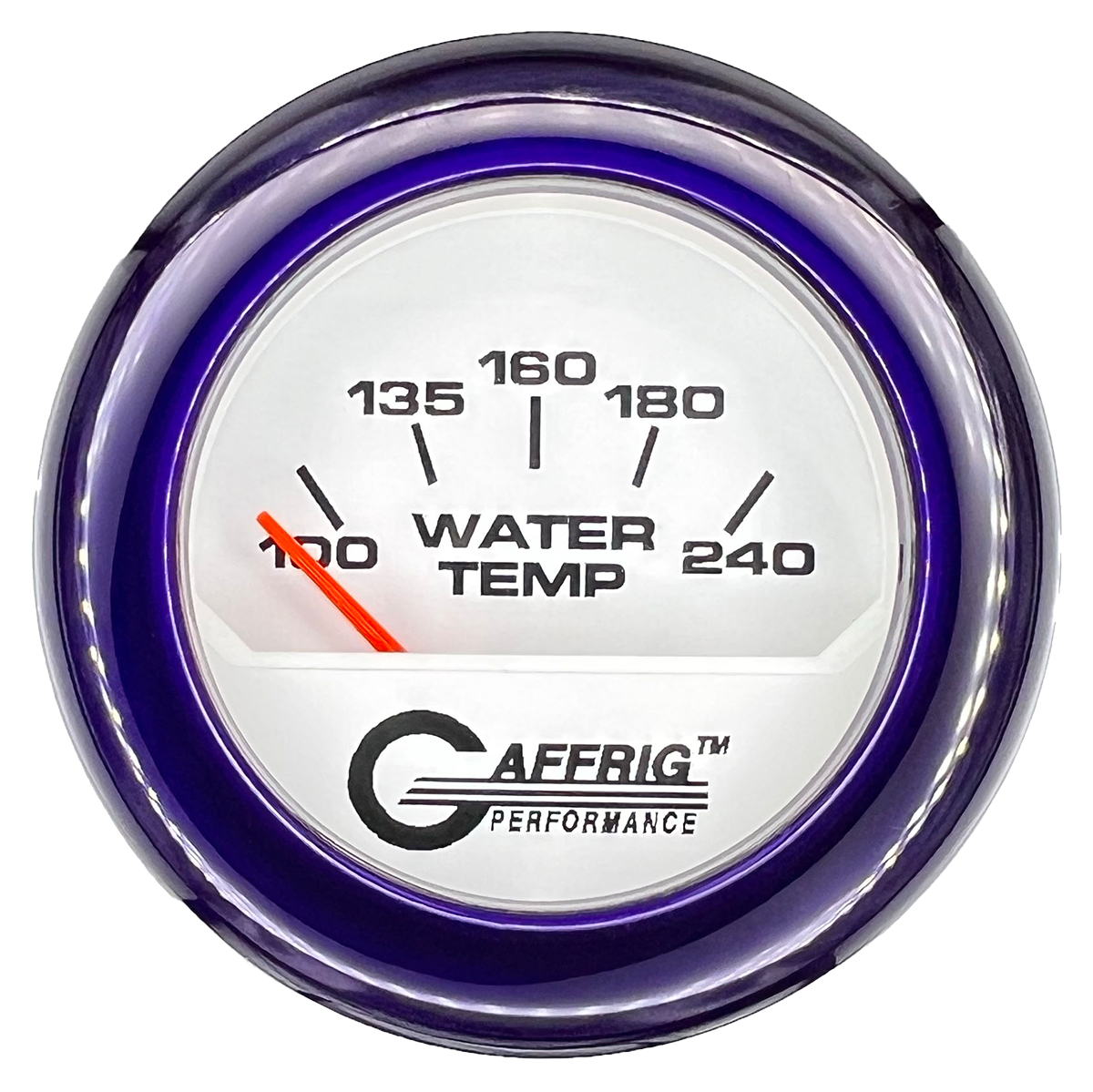 GAFFRIG 2 INCH ELECTRIC WATER TEMP 100-240 F GAUGE FAT RIM (218) / PURPLE / WHITE