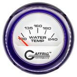 GAFFRIG 2 INCH ELECTRIC WATER TEMP 100-240 F GAUGE FAT RIM (218) / PURPLE / WHITE