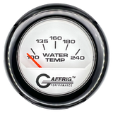 GAFFRIG 2 INCH ELECTRIC WATER TEMP 100-240 F GAUGE FAT RIM (218) / BLACK / WHITE