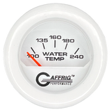 GAFFRIG 2 INCH ELECTRIC WATER TEMP 100-240 F GAUGE FAT RIM (218) / WHITE / WHITE