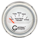 GAFFRIG 2 INCH ELECTRIC WATER TEMP 100-240 F GAUGE FAT RIM (218) / CHROME/POLISHED / WHITE