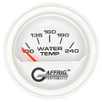 GAFFRIG 2 INCH ELECTRIC WATER TEMP 100-240 F GAUGE STEP RIM (002) / WHITE / WHITE