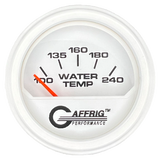 GAFFRIG 2 INCH ELECTRIC WATER TEMP 100-240 F GAUGE STEP RIM (002) / WHITE / WHITE