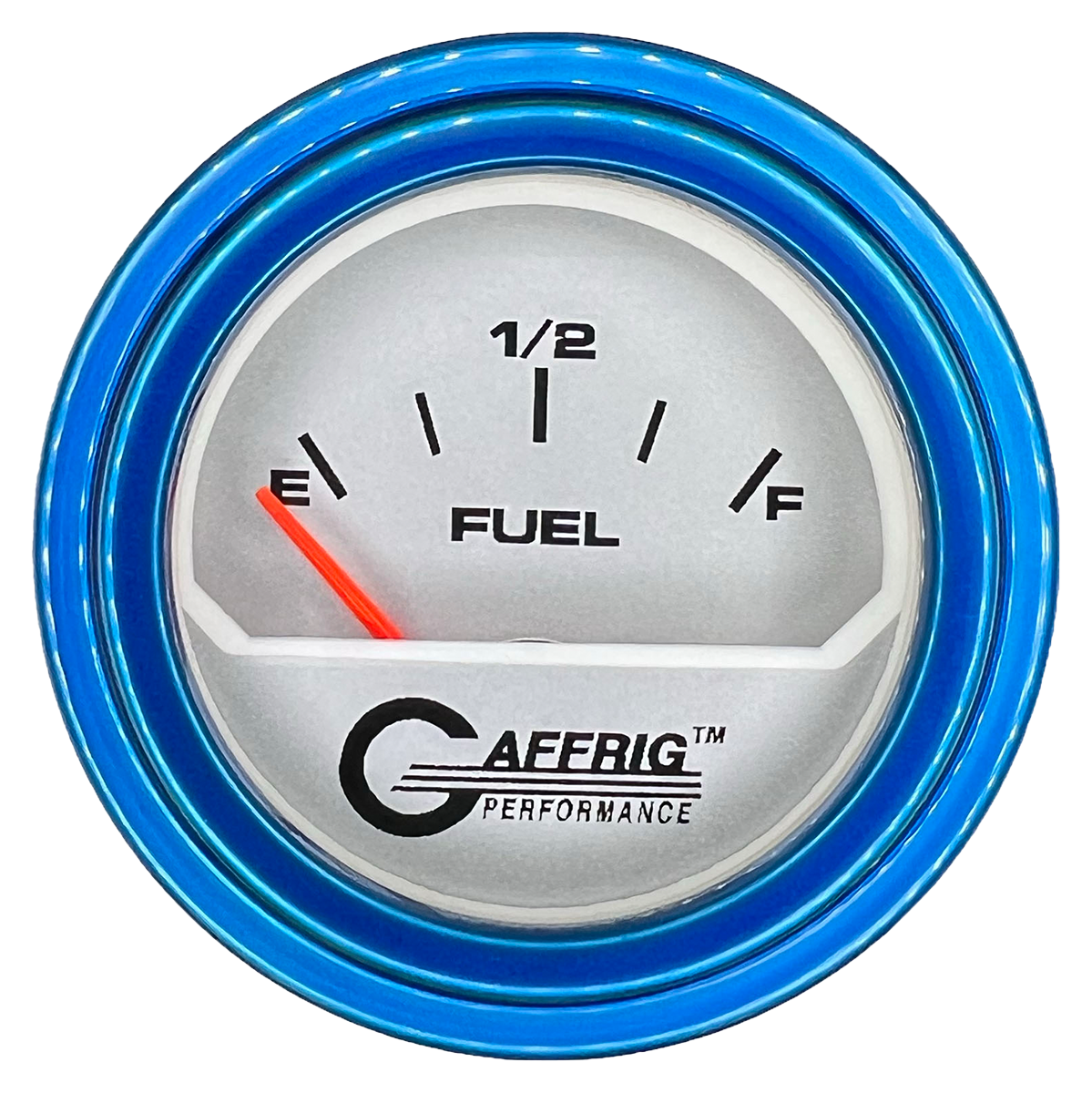 GAFFRIG 2 INCH ELECTRIC FUEL LEVEL GAUGE 240-33 OHMS STEP RIM (002) / BLUE / PLATINUM