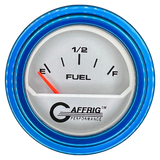 GAFFRIG 2 INCH ELECTRIC FUEL LEVEL GAUGE 240-33 OHMS STEP RIM (002) / BLUE / PLATINUM