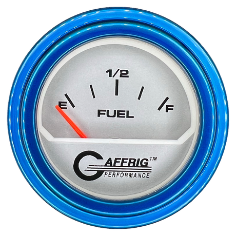 GAFFRIG 2 INCH ELECTRIC FUEL LEVEL GAUGE 240-33 OHMS STEP RIM (002) / BLUE / PLATINUM