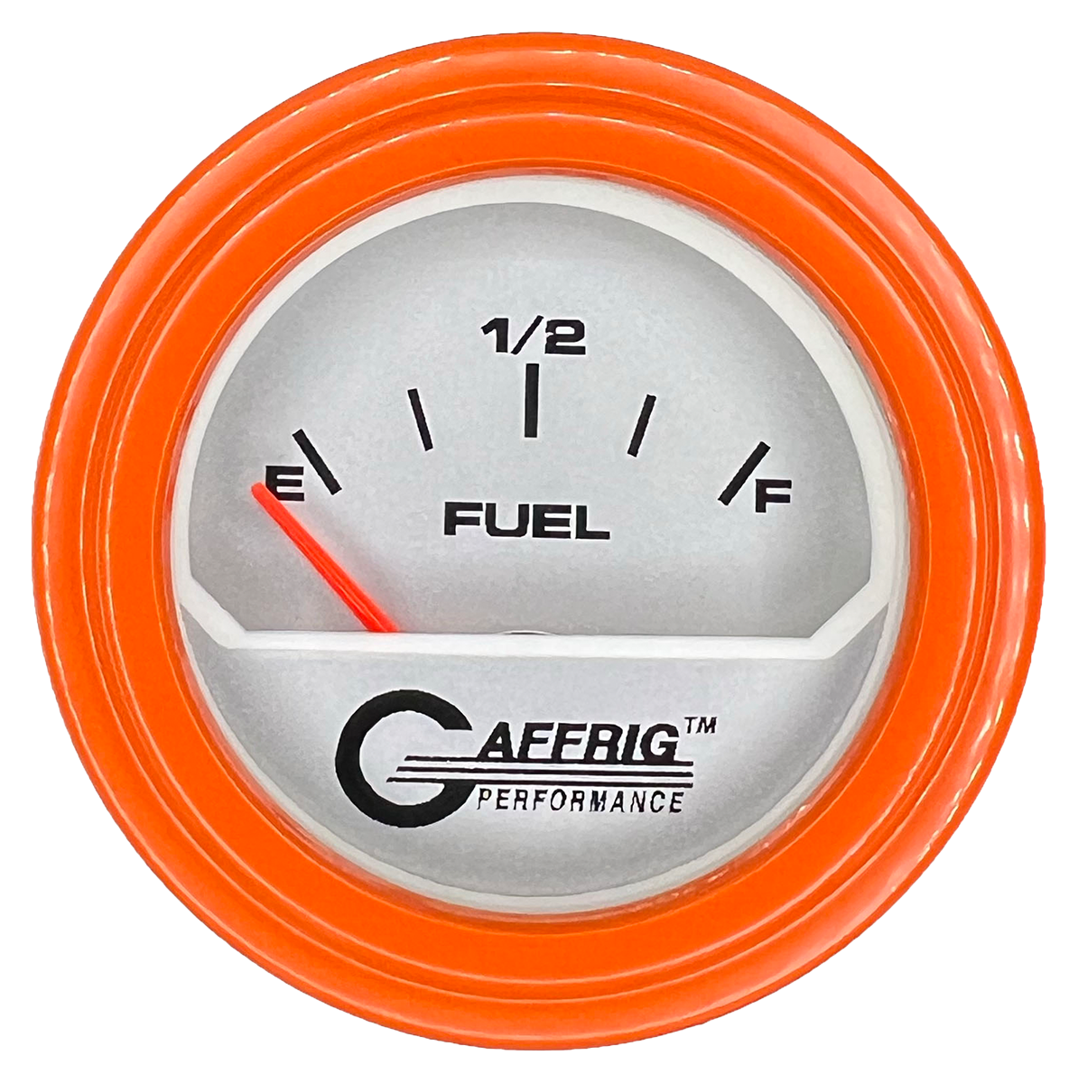 GAFFRIG 2 INCH ELECTRIC FUEL LEVEL GAUGE 240-33 OHMS STEP RIM (002) / ORANGE / PLATINUM