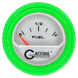 GAFFRIG 2 INCH ELECTRIC FUEL LEVEL GAUGE 240-33 OHMS STEP RIM (002) / LIME GREEN / PLATINUM