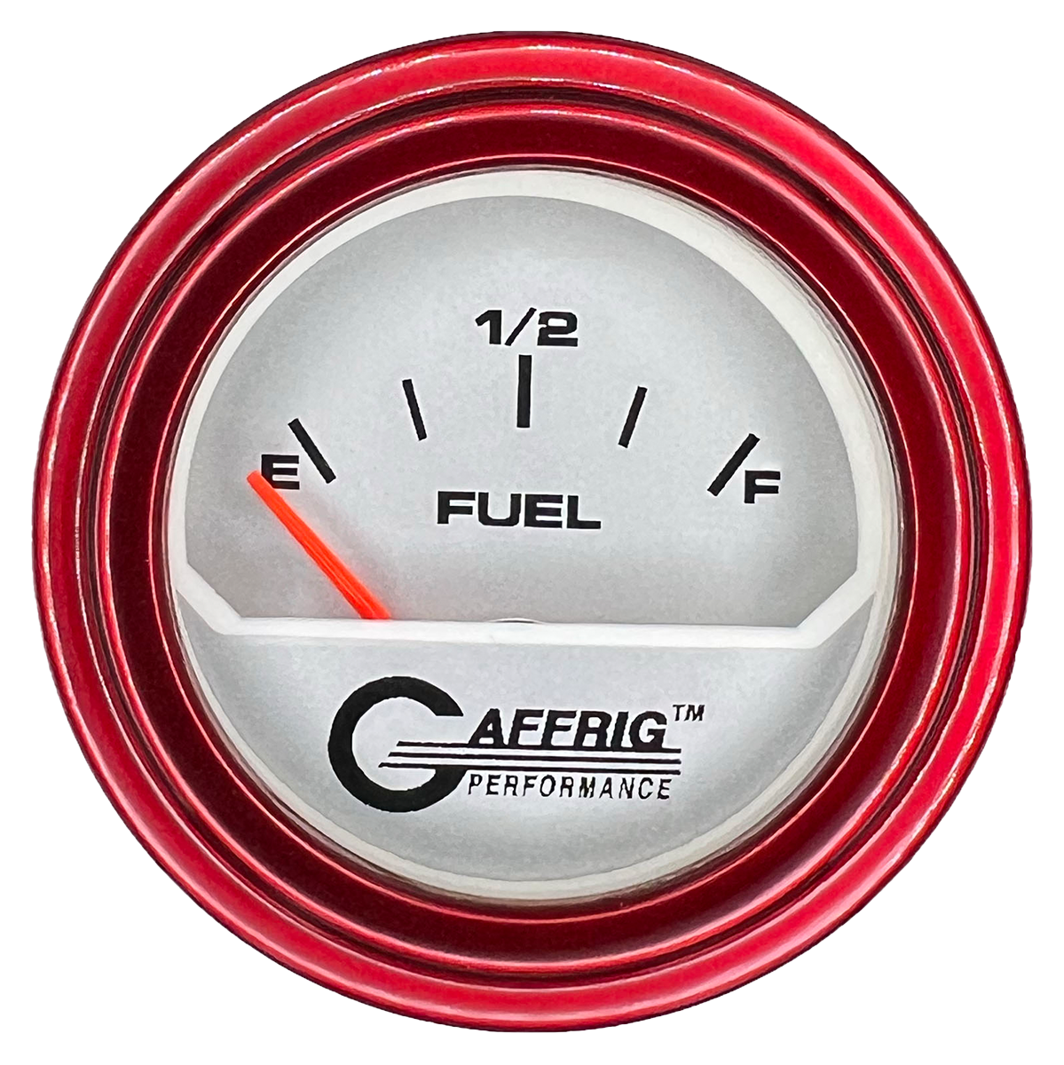 GAFFRIG 2 INCH ELECTRIC FUEL LEVEL GAUGE 240-33 OHMS STEP RIM (002) / RED / PLATINUM