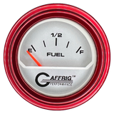 GAFFRIG 2 INCH ELECTRIC FUEL LEVEL GAUGE 240-33 OHMS STEP RIM (002) / RED / PLATINUM