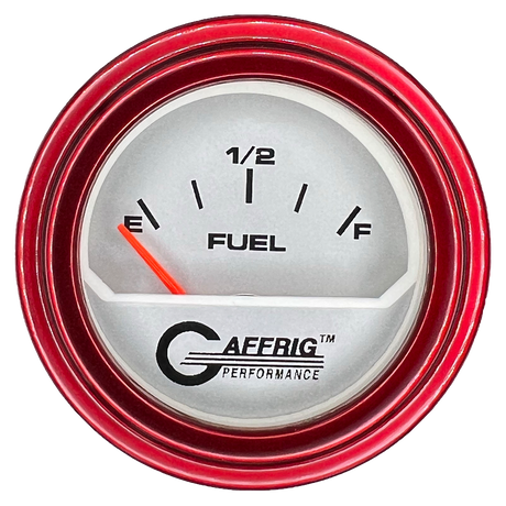 GAFFRIG 2 INCH ELECTRIC FUEL LEVEL GAUGE 240-33 OHMS STEP RIM (002) / RED / PLATINUM