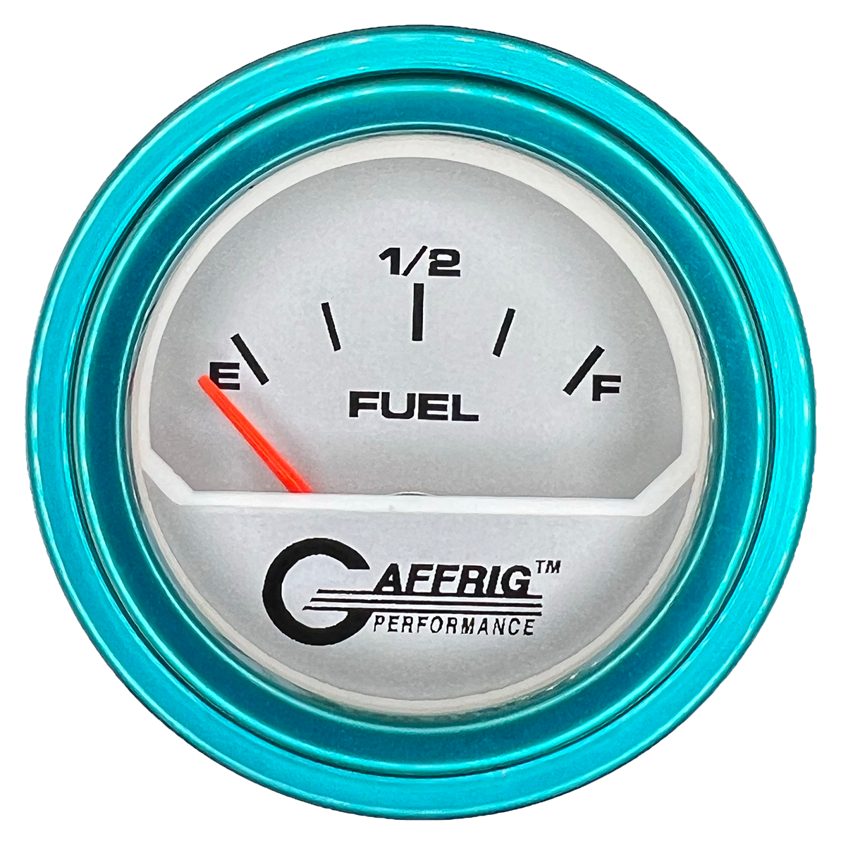 GAFFRIG 2 INCH ELECTRIC FUEL LEVEL GAUGE 240-33 OHMS STEP RIM (002) / TEAL / PLATINUM