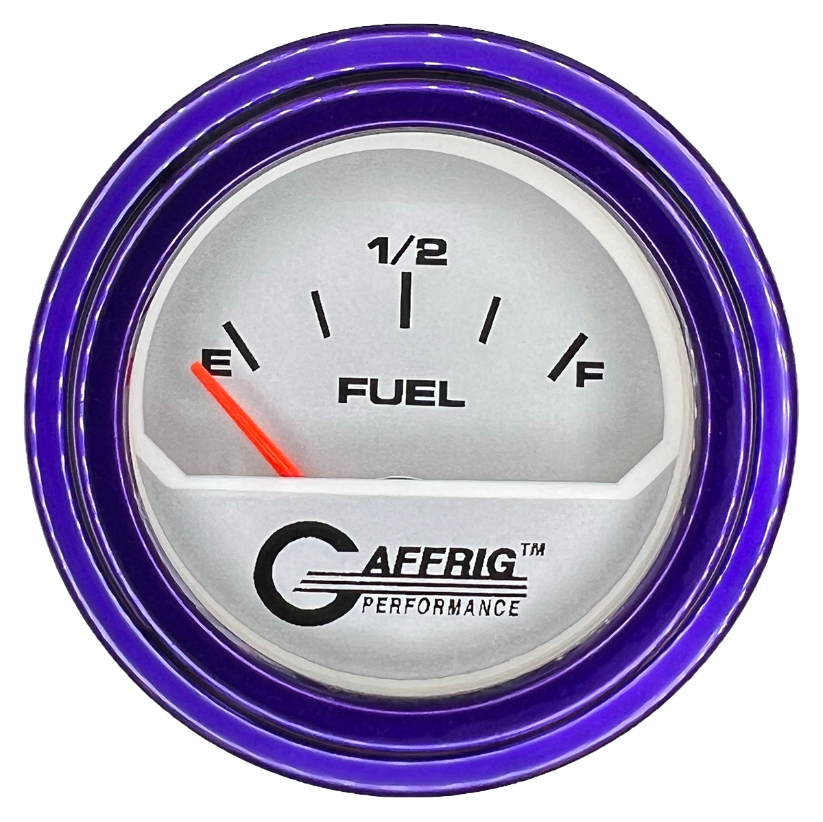 GAFFRIG 2 INCH ELECTRIC FUEL LEVEL GAUGE 240-33 OHMS STEP RIM (002) / PURPLE / PLATINUM