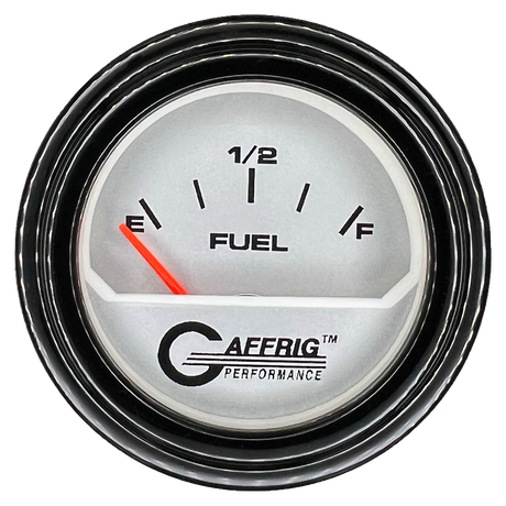 GAFFRIG 2 INCH ELECTRIC FUEL LEVEL GAUGE 240-33 OHMS STEP RIM (002) / BLACK / PLATINUM