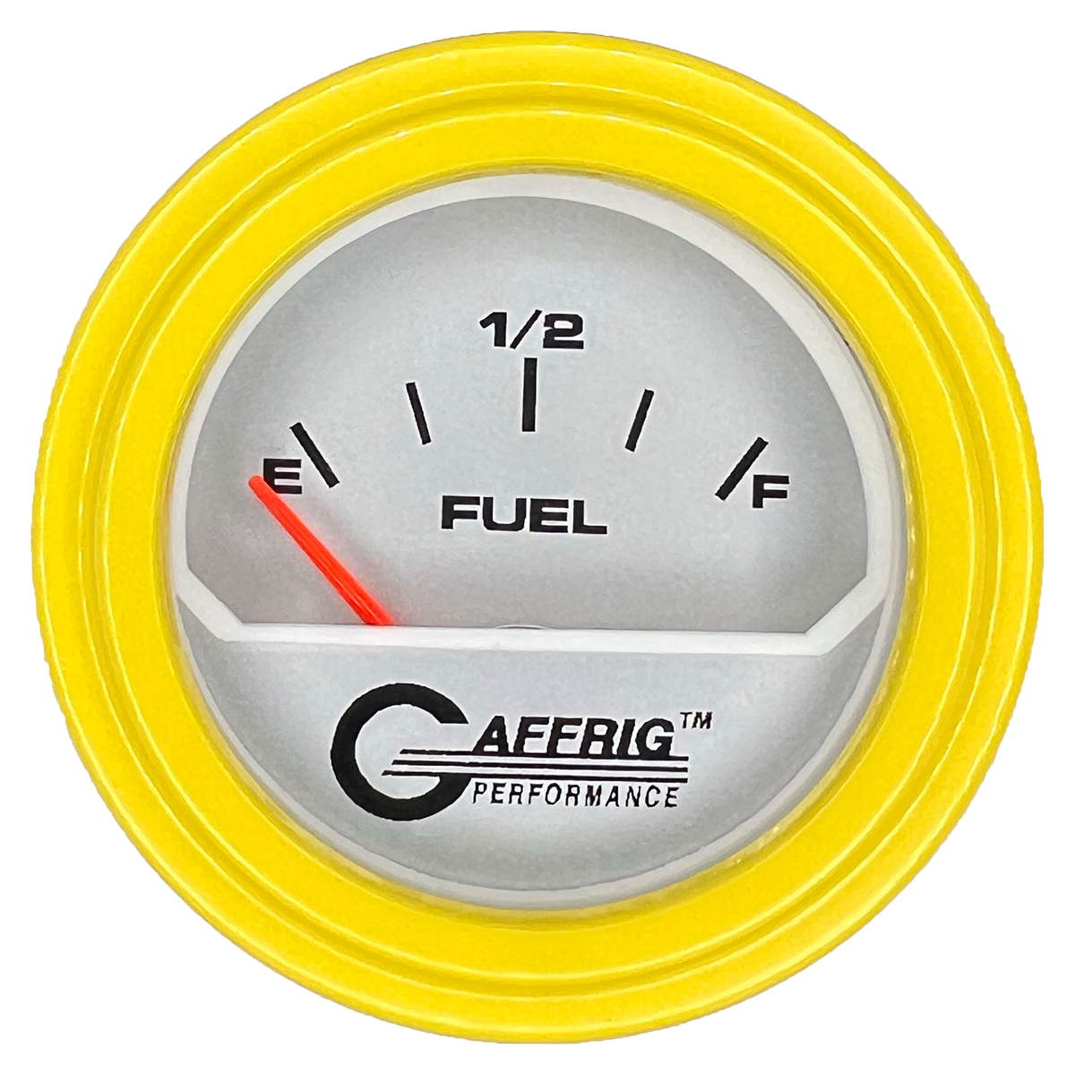 GAFFRIG 2 INCH ELECTRIC FUEL LEVEL GAUGE 240-33 OHMS STEP RIM (002) / YELLOW / PLATINUM