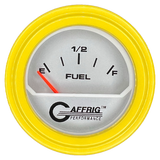 GAFFRIG 2 INCH ELECTRIC FUEL LEVEL GAUGE 240-33 OHMS STEP RIM (002) / YELLOW / PLATINUM