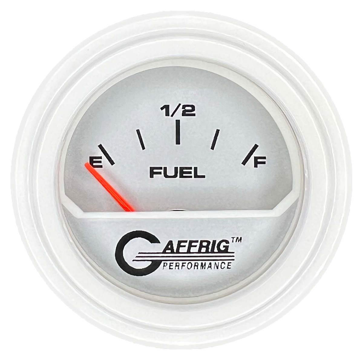 GAFFRIG 2 INCH ELECTRIC FUEL LEVEL GAUGE 240-33 OHMS STEP RIM (002) / WHITE / PLATINUM