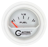 GAFFRIG 2 INCH ELECTRIC FUEL LEVEL GAUGE 240-33 OHMS STEP RIM (002) / WHITE / PLATINUM