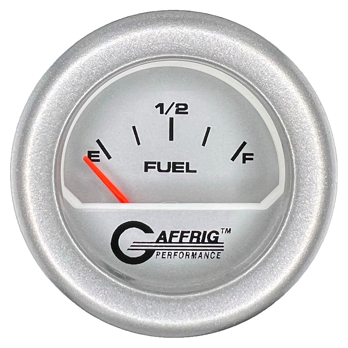 GAFFRIG 2 INCH ELECTRIC FUEL LEVEL GAUGE 240-33 OHMS FAT RIM (218) / PLATINUM / PLATINUM