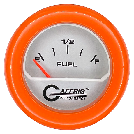 GAFFRIG 2 INCH ELECTRIC FUEL LEVEL GAUGE 240-33 OHMS FAT RIM (218) / ORANGE / PLATINUM