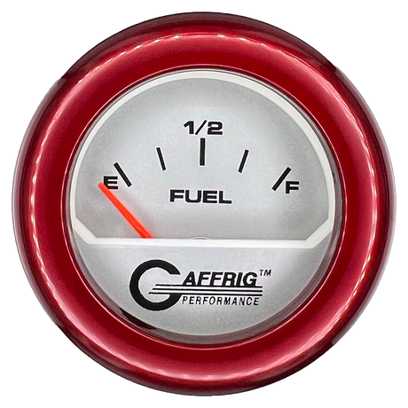 GAFFRIG 2 INCH ELECTRIC FUEL LEVEL GAUGE 240-33 OHMS FAT RIM (218) / RED / PLATINUM