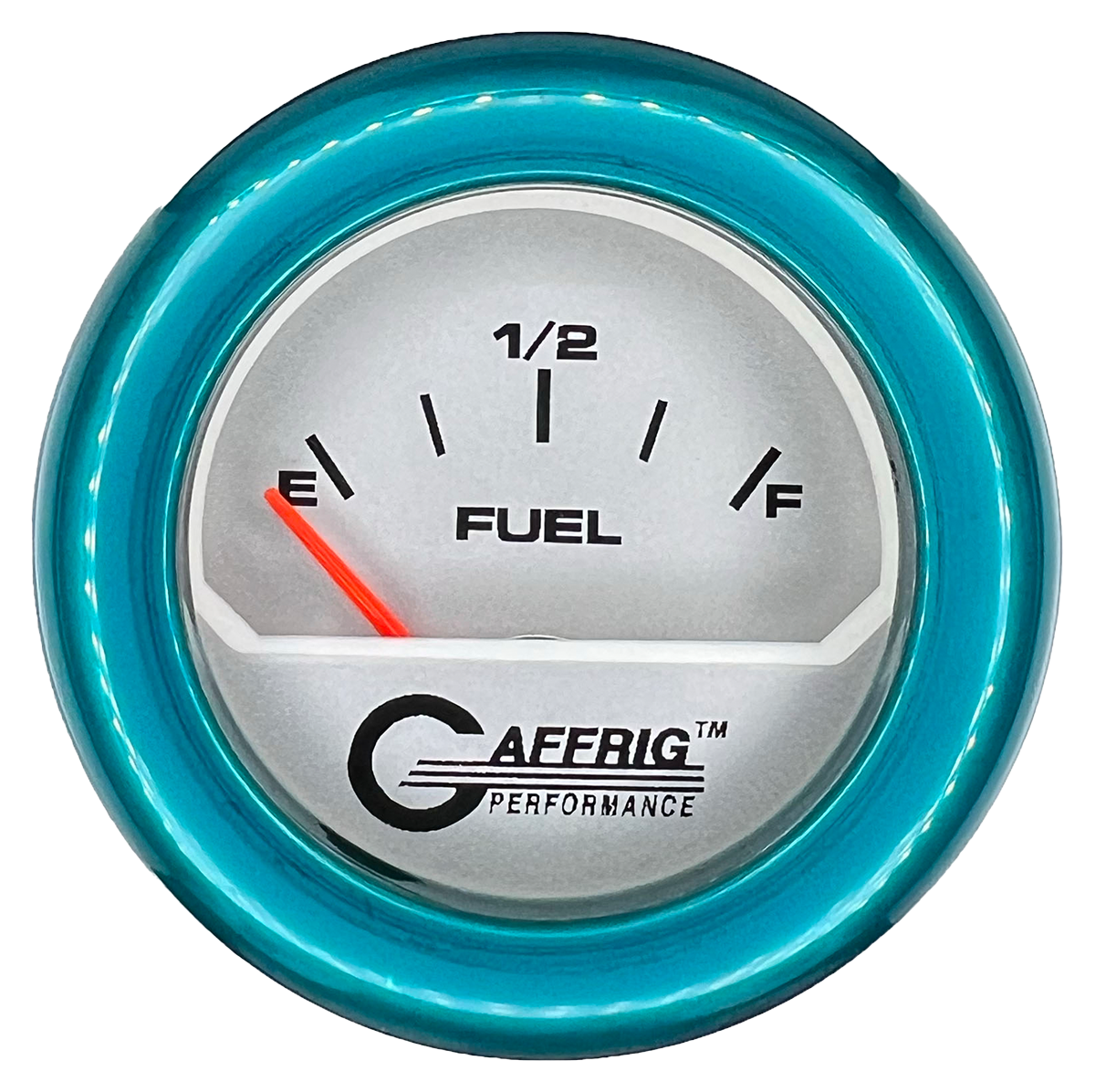 GAFFRIG 2 INCH ELECTRIC FUEL LEVEL GAUGE 240-33 OHMS FAT RIM (218) / TEAL / PLATINUM